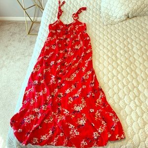 Red Floral (Maternity) Maxi Dress